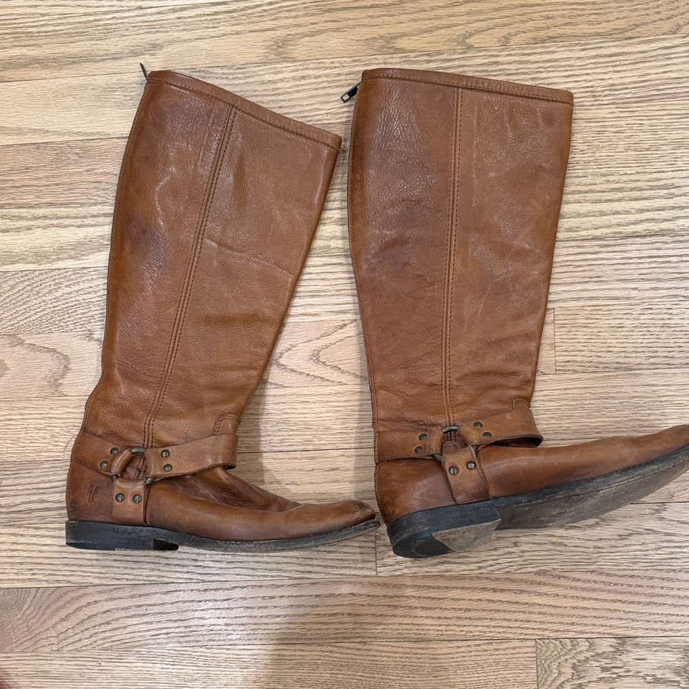 Frye Women's Phillip Harness Tall Leather Boots - size 9 - Picture 3 of 6